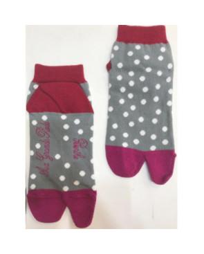 Chaussettes japonaise gris à pois Berthe aux grands pieds