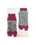 Chaussettes Japonaises Berthe aux grands Pieds Pois gris