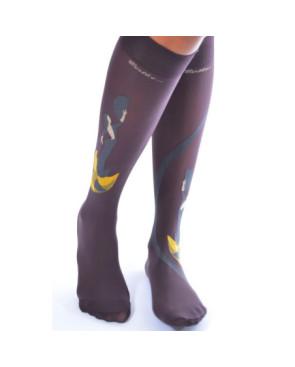 Mi bas lycra Berthe aux grands pieds flamenco prune