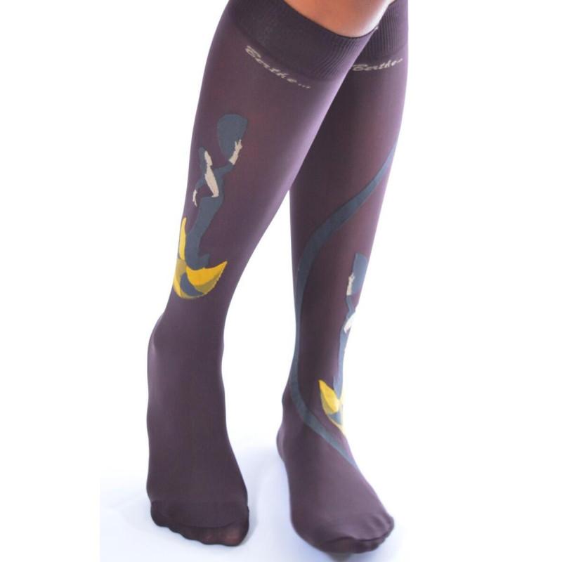 Mi bas lycra Berthe aux grands pieds flamenco prune