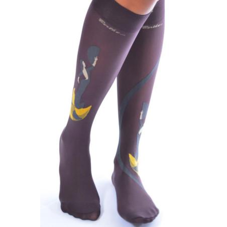 Mi bas lycra Berthe aux grands pieds flamenco prune