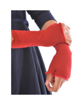 Mitaines rouge coton soie Berthe aux grands Pieds