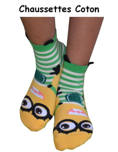 Chaussettes Minion Rayures Verte