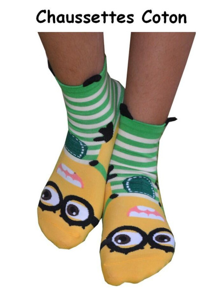 Chaussettes Minion Rayures Verte