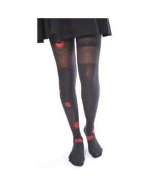  Bas Autofixant Berthe aux grands pieds agapanthes noir et rouge