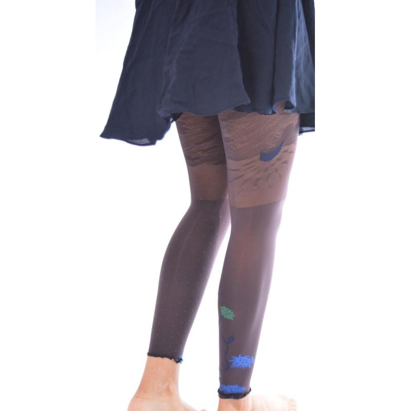 Collant sans pieds Agapanthes Prune Berthe aux grands Pieds