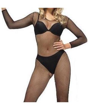 H&Nathalie Femme Collant combinaison intégral résille noir