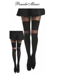 Collant Jarretiére à bandes Pamela Mann