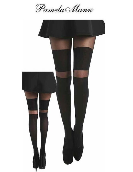Collant Jarretiére à bandes Pamela Mann