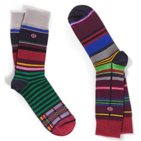 Duo de chaussettes Fantaisie homme dub et Drino Rayures et carreaux