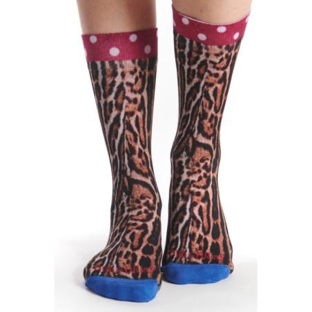Chaussettes Bambou Dub et Drino Léopard à pois