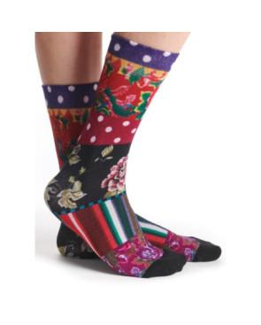  Chaussettes Bambou pois et fleurs baya Dub et drino