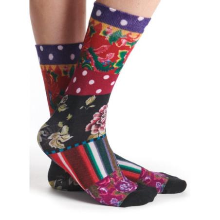  Chaussettes Bambou pois et fleurs baya Dub et drino