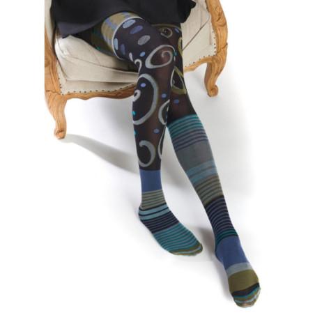 collant asymétrique pois et veloute
