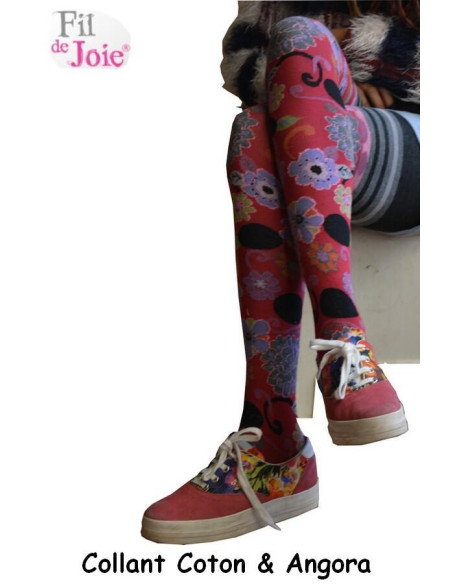 Collant Fil de joie Coton Angora Fleurs Kenzo