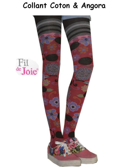 Collant Fil de joie Coton Angora Fleurs Kenzo