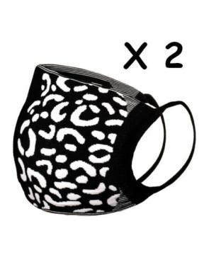Emilio Cavallini Femme Lot de 2 masques barrières Leop