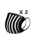 Lot de 2 Masques barrières Rayures Rectangles