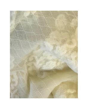  Collant ivoire Girardi en dentelle tullée à motif géométrqiues