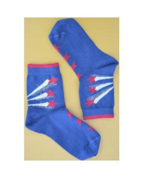 chaussettes bleues enfants étoiles filantes