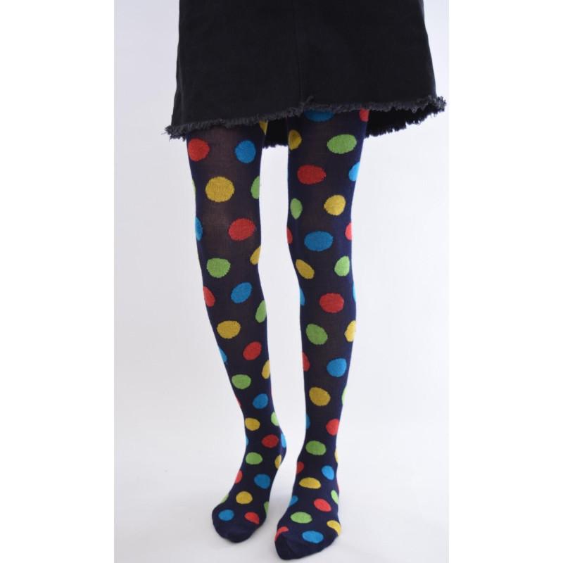 Collant hiver à pois multicouleur enfants