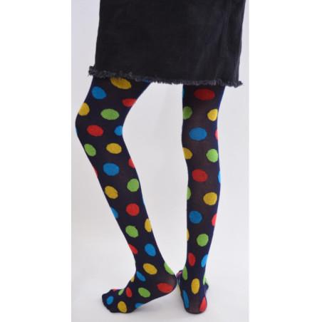 Collant hiver à pois multicouleur enfants