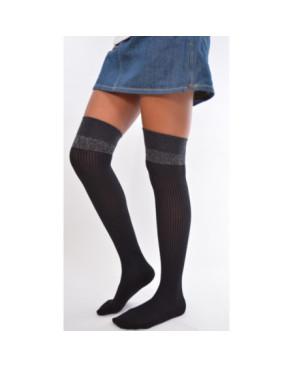  jambière noire revers chic lurex