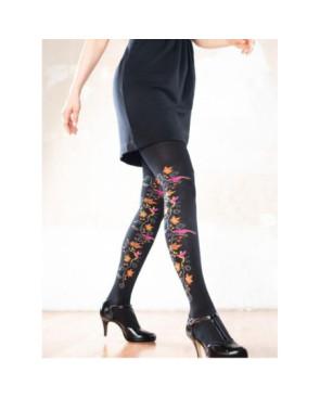 collant cronert hiver Fleuri noir