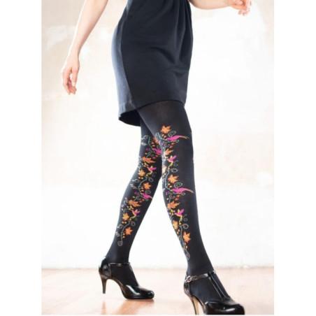 collant cronert hiver Fleuri noir