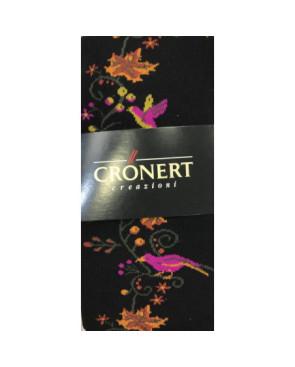  collant cornert noir fleuri et oiseaux