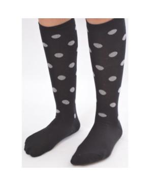  mi bas noir coton pois argentés