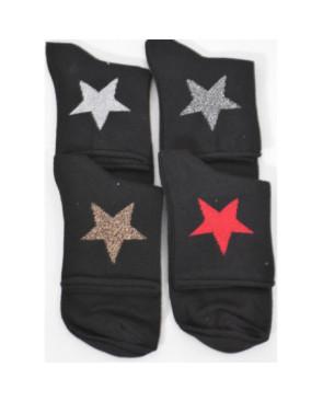Chaussettes etoiles brillantes Coton