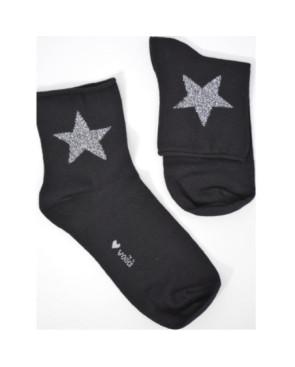 chaussettes  non comprimantes coton noir jolie étoiles