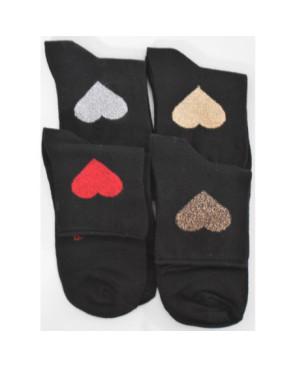 Chaussettes coton  coeurs brillants