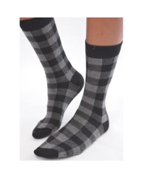 chaussettes carreaux rigolos noirs