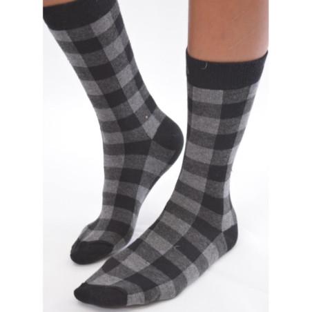 chaussettes carreaux rigolos noirs