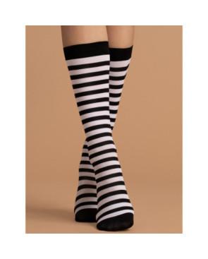 Chaussettes Micrifibre rayures Noires et blanches