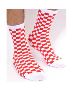 Chaussettes rouges et blanches carreaux