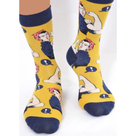 Chaussettes rosie la Riveteuse jaune