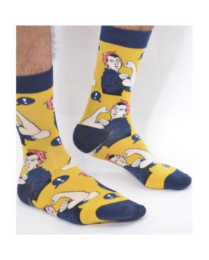 Chaussettes jaune rosie la riveteuse symbole féministe