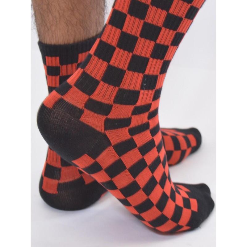 Chaussettes Bicolores à carreaux Noirs
