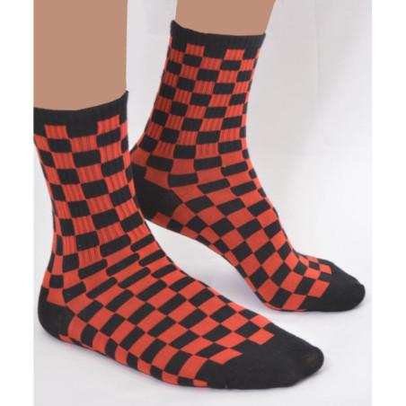 Chaussettes Bicolores à carreaux Noirs