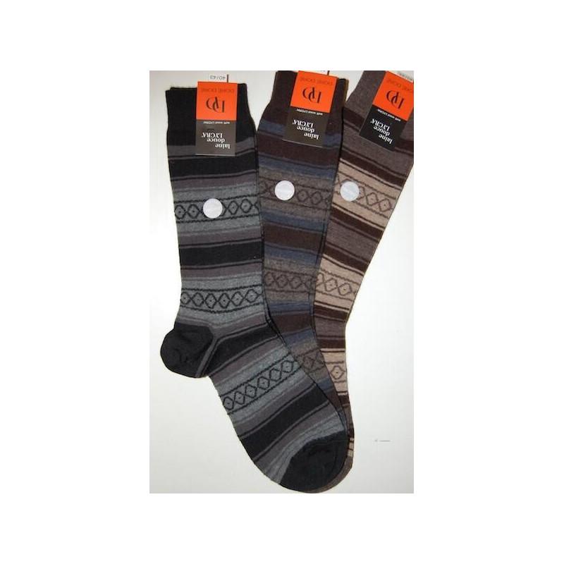 Chaussettes En laine Angora Homme losanges et rayures