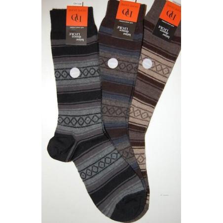 Chaussettes En laine Angora Homme losanges et rayures