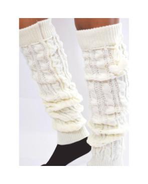 Guêtres hiver laine àPompom ivoire