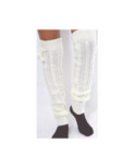Guêtres hiver laine àPompom ivoire