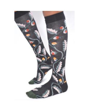 jolies chaussettes branches de chêne et lutin