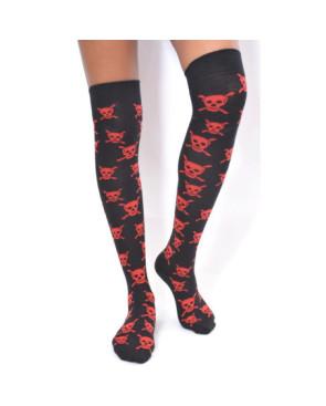 JAmbières noires coton Cranes rouges