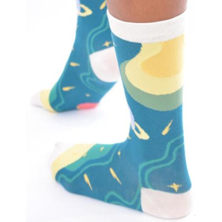 Chaussettes Planète Uranus ciel étoiles