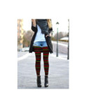 Collant Sans pieds noir Rayures Multi